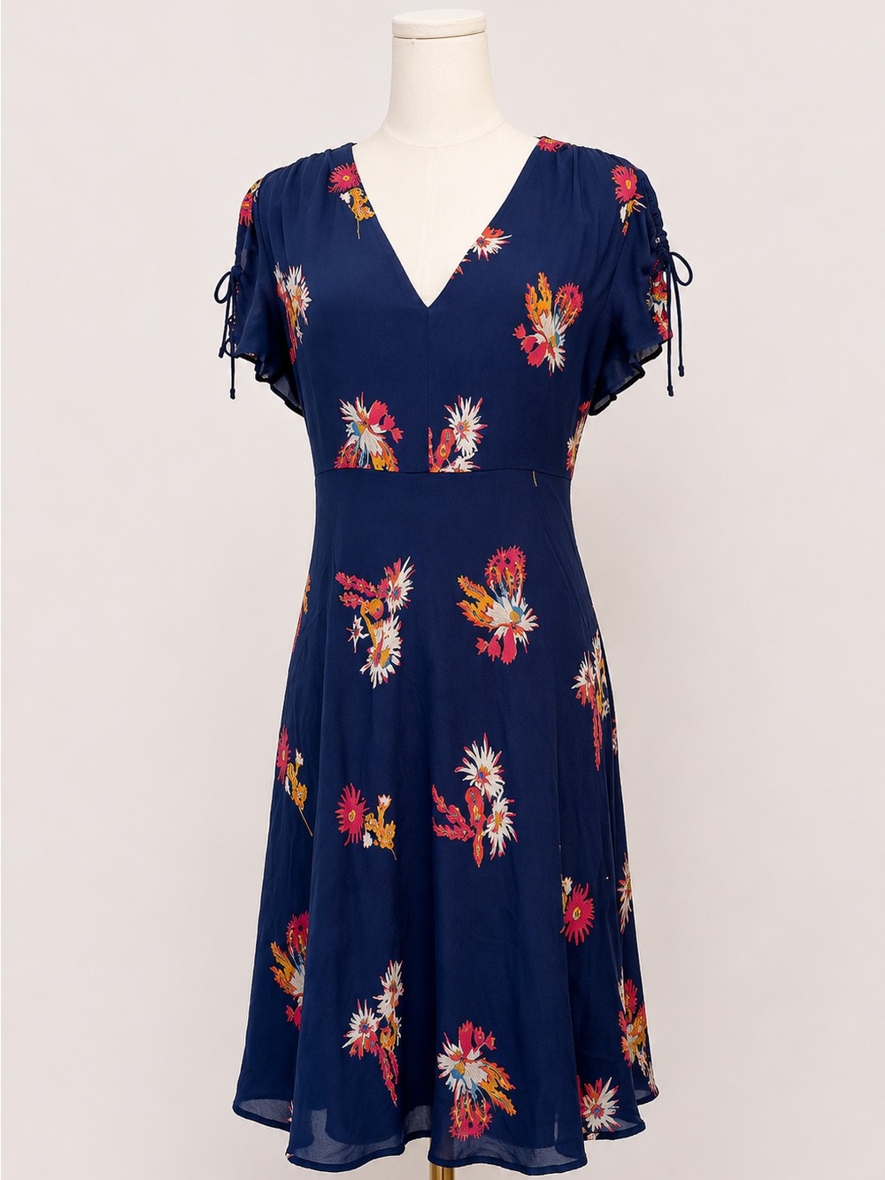 Madewell Floral Navy Dress - size 8